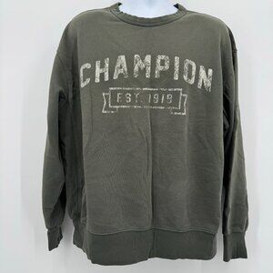 vintage 'champion est. 1919' green crewneck sweatshirt XL streetwear cozy 90s
